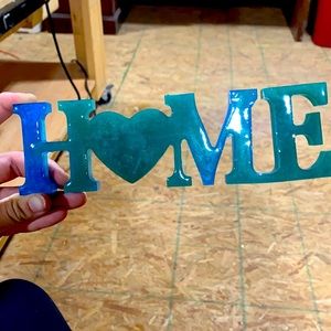 Resin home sign handmade